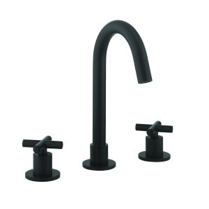 MPRO Crosshead Deck Mounted Basin Set Single Plate Matt Black (PRC135DNM)