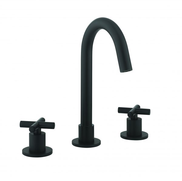 MPRO Crosshead Deck Mounted Basin Set Single Plate Matt Black (PRC135DNM)