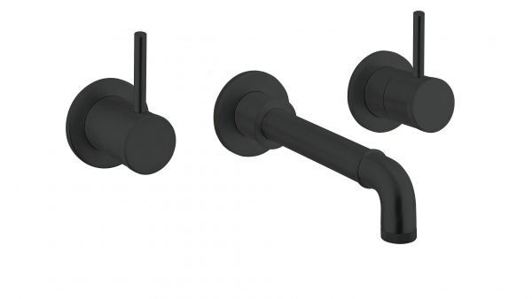 MPRO Industrial 3 Hole Wall Mounted Basin Set Carbon Black (PRI130WNM)