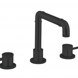 MPRO Industrial 3 Hole Basin Mixer Deck Mounted without Waste Carbon Black (PRI135DNM)