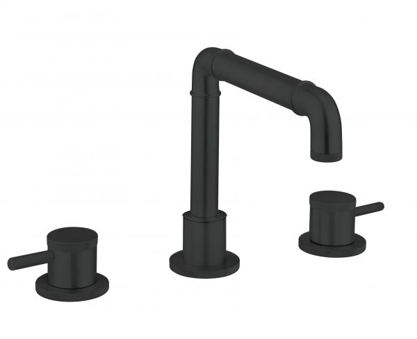 MPRO Industrial 3 Hole Basin Mixer Deck Mounted without Waste Carbon Black (PRI135DNM)