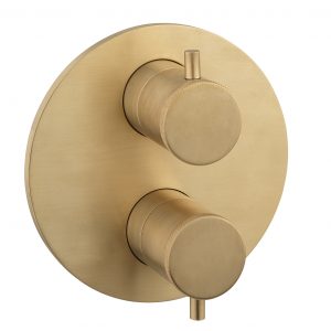 Crossbox MPRO Industrial 1 Outlet Trim & Levers Brushed Brass Unlacquered (PRICB1000LBPUB)