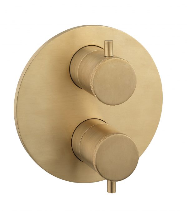 Crossbox MPRO Industrial 1 Outlet Trim & Levers Brushed Brass Unlacquered (PRICB1000LBPUB)