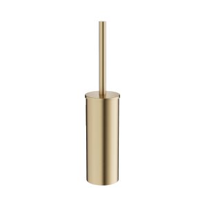 MPRO Wall Mount Toilet Brush Set Brushed Brass (PRO025F+)