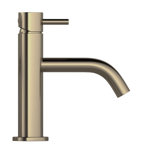 MPRO Basin Monobloc No Waste Deck Mounted Brushed Brass (PRO110DNF) - Image 2