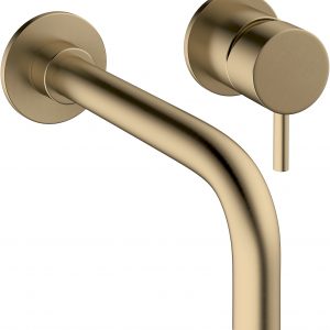 MPRO Basin 2 Hole Set Wall Mounted Brushed Brass (PRO120WNF)