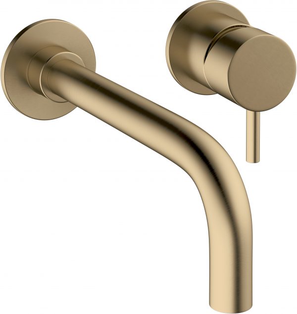 MPRO Basin 2 Hole Set Wall Mounted Brushed Brass (PRO120WNF)