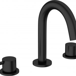 MPRO Basin 3 Hole Set Wall Mounted Matt Black (PRO135DNM)