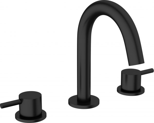 MPRO Basin 3 Hole Set Wall Mounted Matt Black (PRO135DNM)