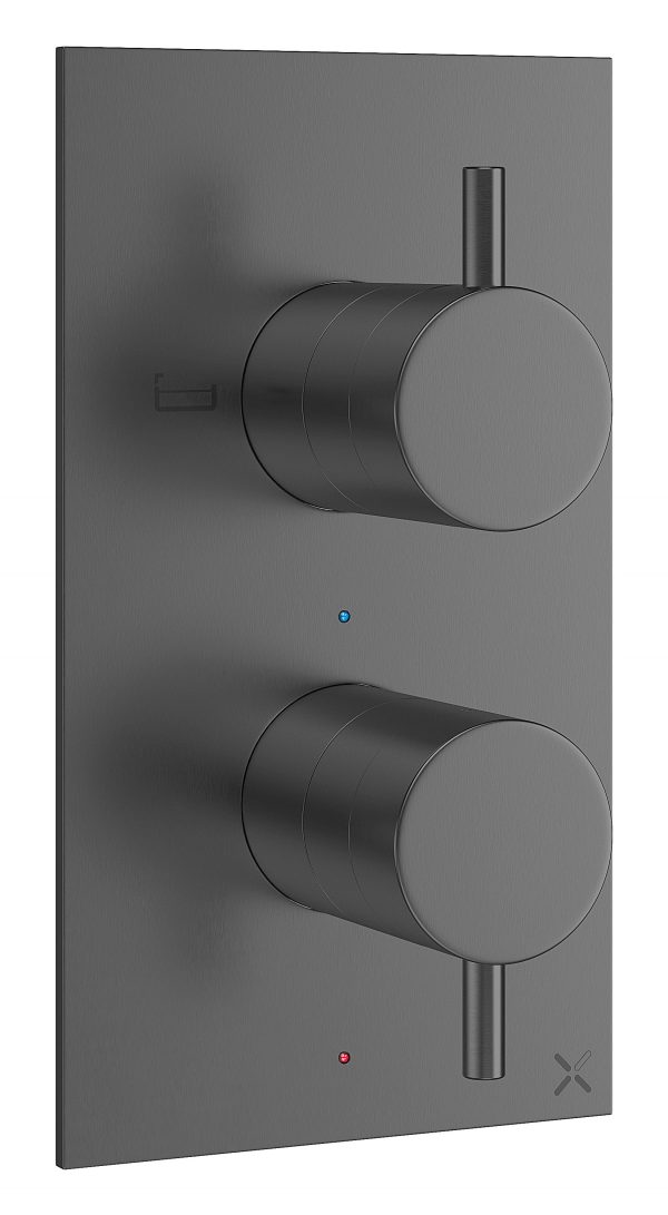MPRO 2 Handle Bath Shower Etched Trimset Slate (PRO1500LBPT)
