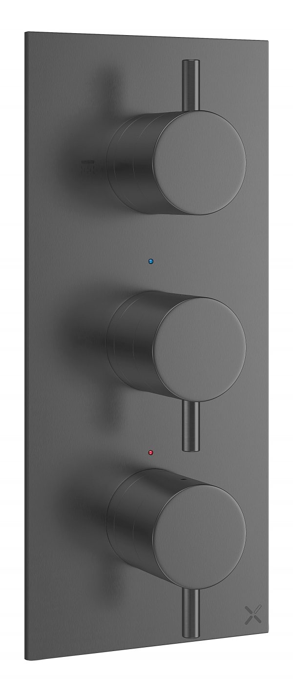 MPRO 3 Handle Shower Handset Etched Trimset Portrait Slate (PRO2000LBPT)