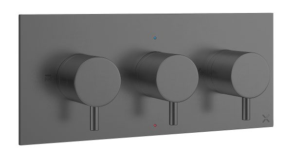MPRO 3 Handle Shower Handset Etched Trimset Landscape Slate (PRO2001LBPT)