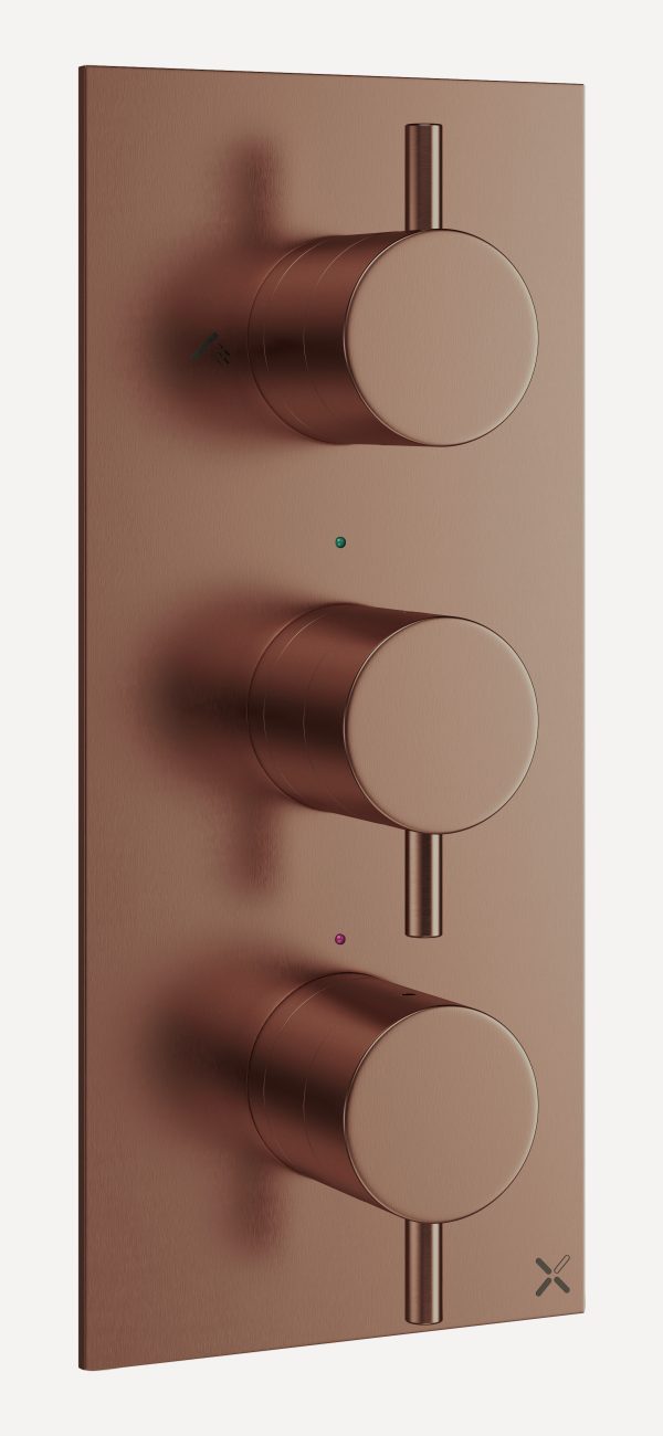 MPRO 3 Handle Shower Bath Handset Etched Trimset Portrait Brushed Bronze (PRO3000LBPBZ)