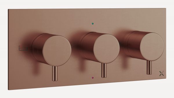 MPRO 3 Handle Shower Bath Handset Etched Trimset Landscape Brushed Bronze (PRO3001LBPBZ)