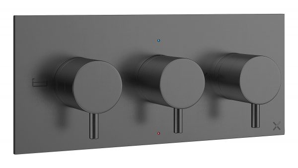 MPRO 3 Handle Shower Bath Handset Etched Trimset Landscape Slate (PRO3001LBPT)