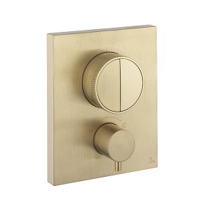 Crossbox Push MPRO 2 Outlet Trim & Levers Brushed Brass (PROCBPUSH1500LBPF)