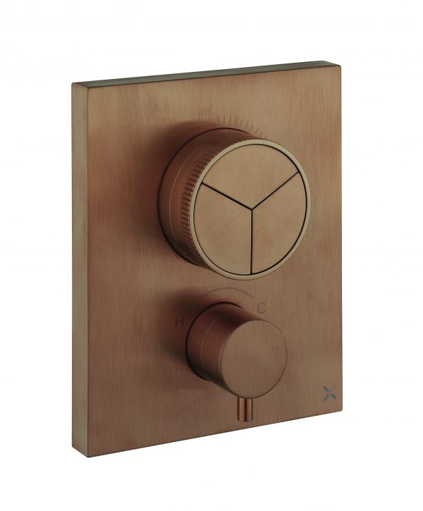 MPRO 3 Outlet Crossbox Push Trim Brushed Bronze (PROCBPUSH2500LBPBZ)