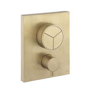 Crossbox Push MPRO 3 Outlet Trim & Levers Brushed Brass (PROCBPUSH2500LBPF)