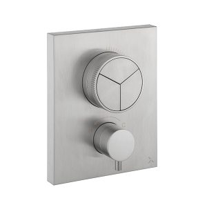 Crossbox Push MPRO 3 Outlet Trim & Levers Stainless Steel Effect (PROCBPUSH2500LBPV)