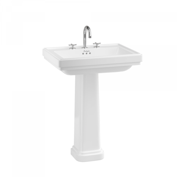 Riviera 65cm Square Basin 3TH White (RIV2 3TH)