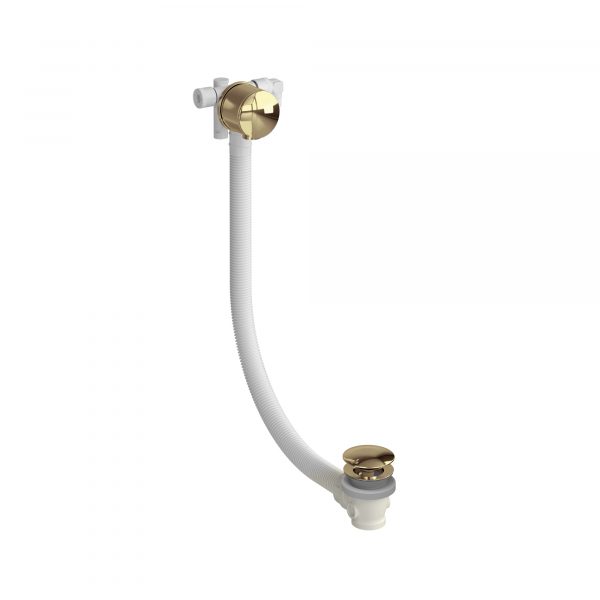 Riviera Overflow Bath Filler Extended with Click Clack Waste Gold (RIV36 GOLD)