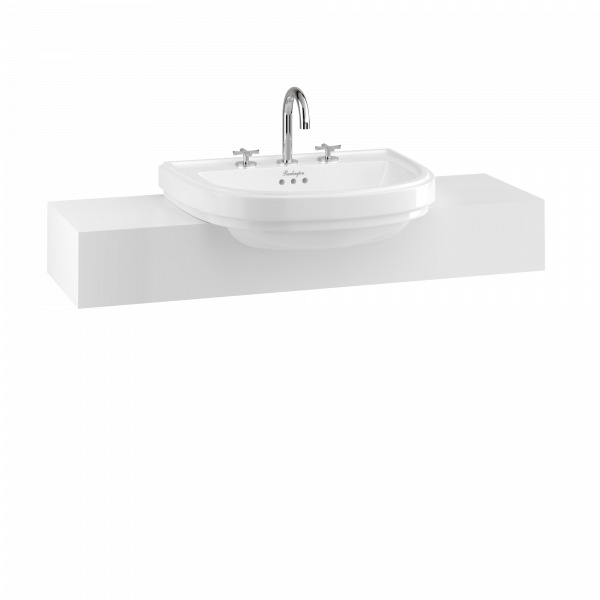 Riviera 58cm Semi Inset Basin 3TH White (RIV5 3TH)
