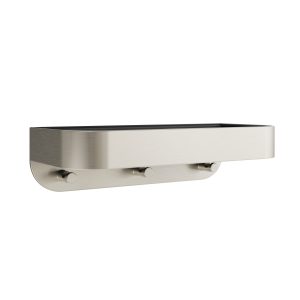 Shower Basket Wall Mounted Black Insert Brushed Stainless (SB035BV)