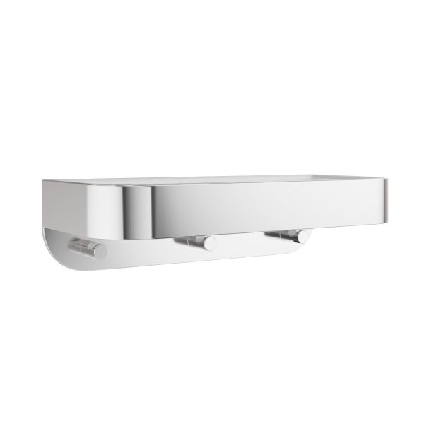 Shower Basket Wall Mounted White Insert Chrome (SB035WC)