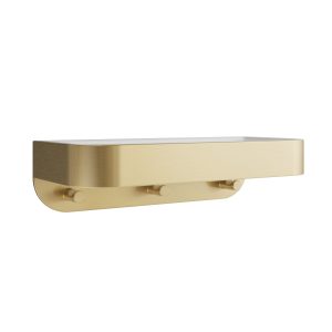 Shower Basket Wall Mounted White Insert Brushed Brass (SB035WF)
