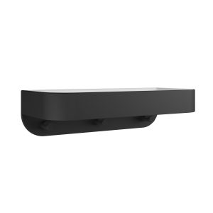 Shower Basket Wall Mounted White Insert Matt Black (SB035WM)