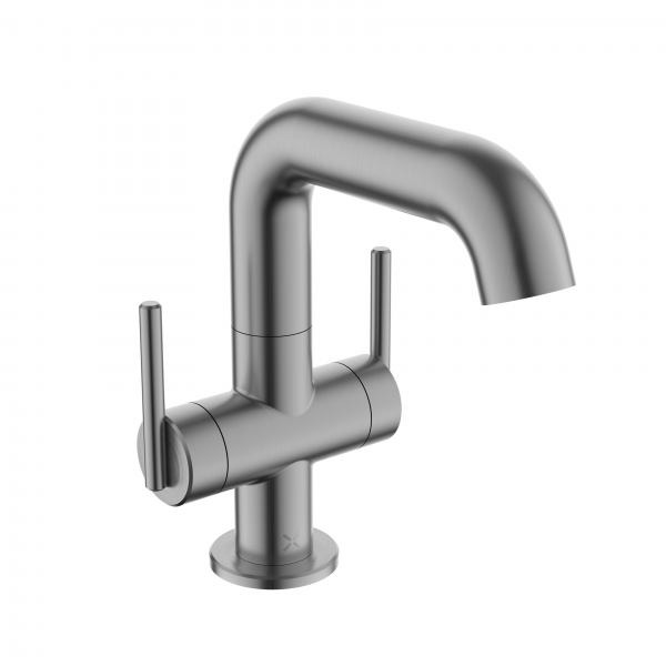 3ONE6 Lever Basin Side Deck Mixer 2 Handle Stainless Slate (TL116DNST)