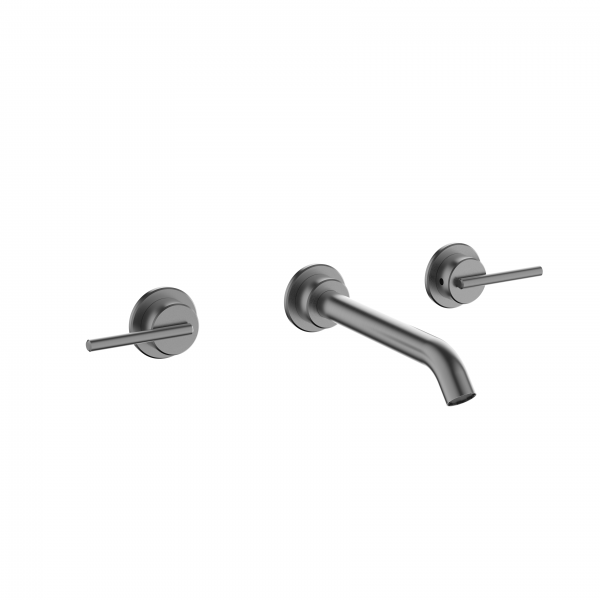 3ONE6 Lever Basin 3 Hole Set Wall Mounted Stainless Slate (TL130WNST)