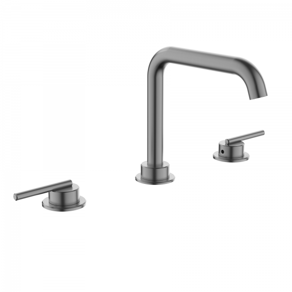 3ONE6 Lever Basin 3 Hole Set Deck Mounted Stainless Slate (TL135DNST)