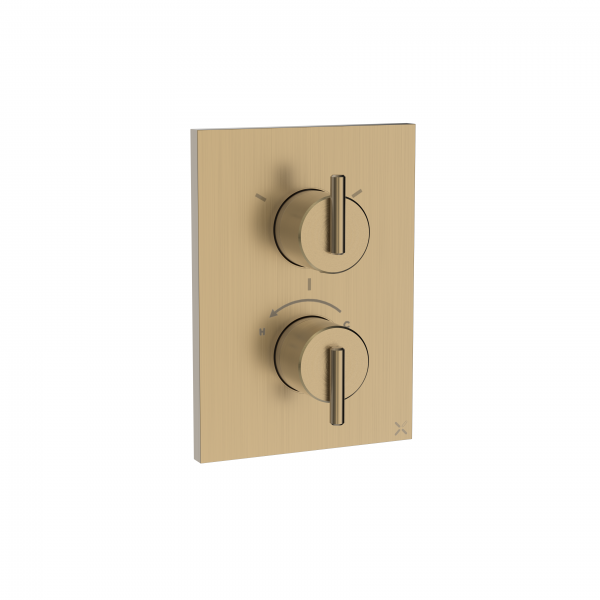 3ONE6 Lever Crossbox 3 Outlet Trim & Valves Stainless Brushed Brass Effect (TLCB2500LBPSF)