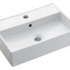 Turin Wall Mounted Basin 500 with Overflow White (WM0017BSCW) - Image 2