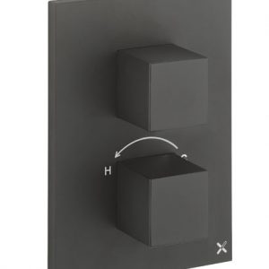 Crossbox WaterSquare/Verge 1 Outlet Trim & Levers Matt Black (WSCB1000LBPM)